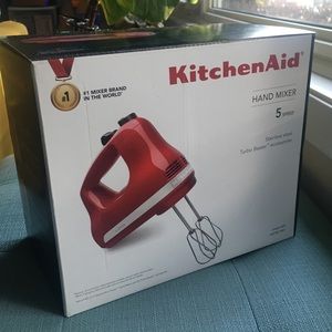 Brand NEW Kitchenaid 5 speed hand mixer in red